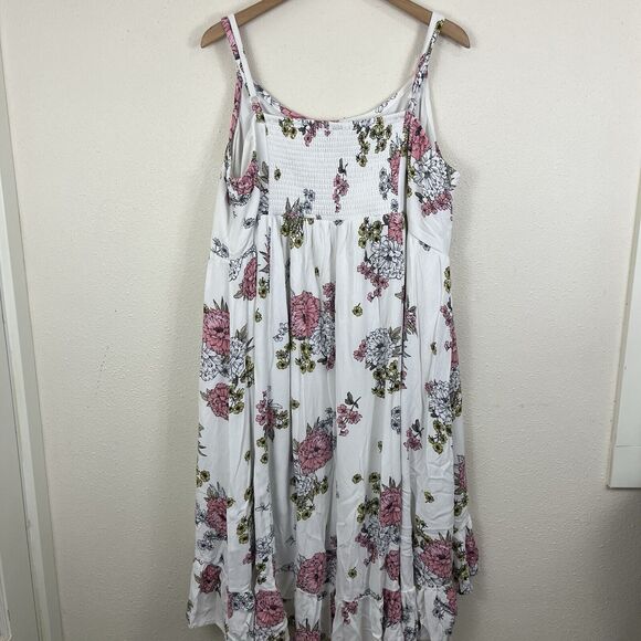Torrid Ivory Floral Hi-Low Gauze Ruffle Midi Dress Plus Size 5X - Picture 3 of 5